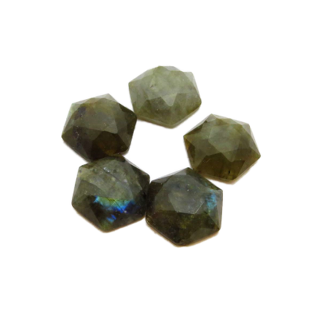 Cabochon Labradorith sechseck facettiert 16mm 1 Stk.(N)