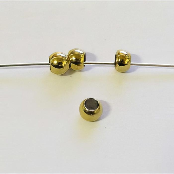 Metallperlen Edelstahl goldfarben 3x2mm 50Stk.