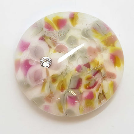 Ringtop Glasperle 25.7mm Blumenwiese mit Zirkon
