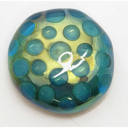 Ringtop Glasperle 31mm Schiller Optik mit Punkten