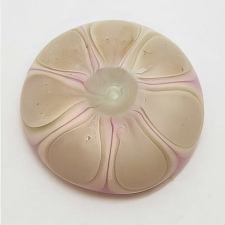 Ringtop Glasperle 25.4mm Blume Grün Rosa matt