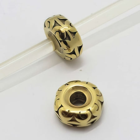 Metallperle Rondelle Edelstahl goldfarben 1 Stück