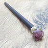 Bleistift mit Handgefertigter lila Glas Rose 1 Stk
