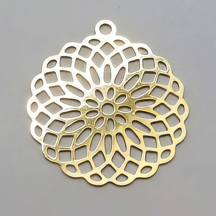 Anänger Mandala Geo Edelstahl goldf. 30x27mm 1 Stück