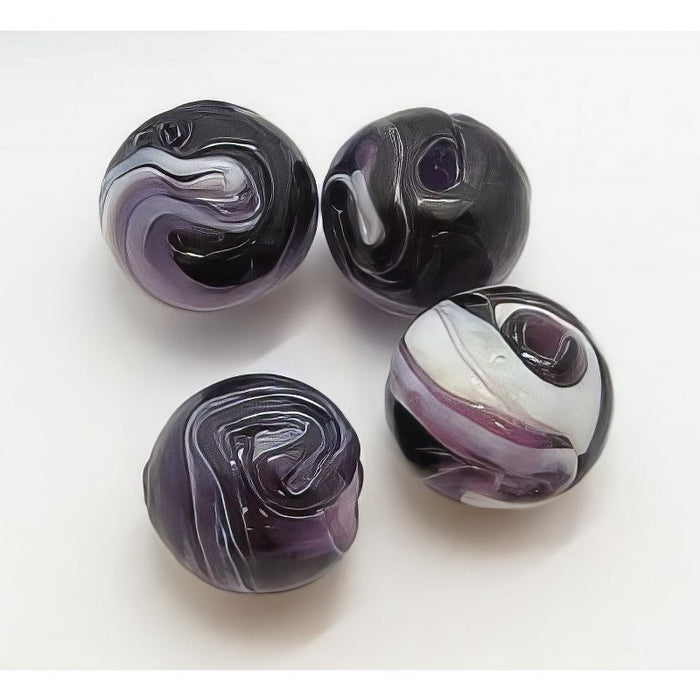 Glasperle Swirl Struktur violett ca. 14mm 1 Stück