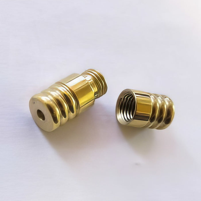 Drehverschluss Edelstahl rille golden 7x18.5mm 1 Stück