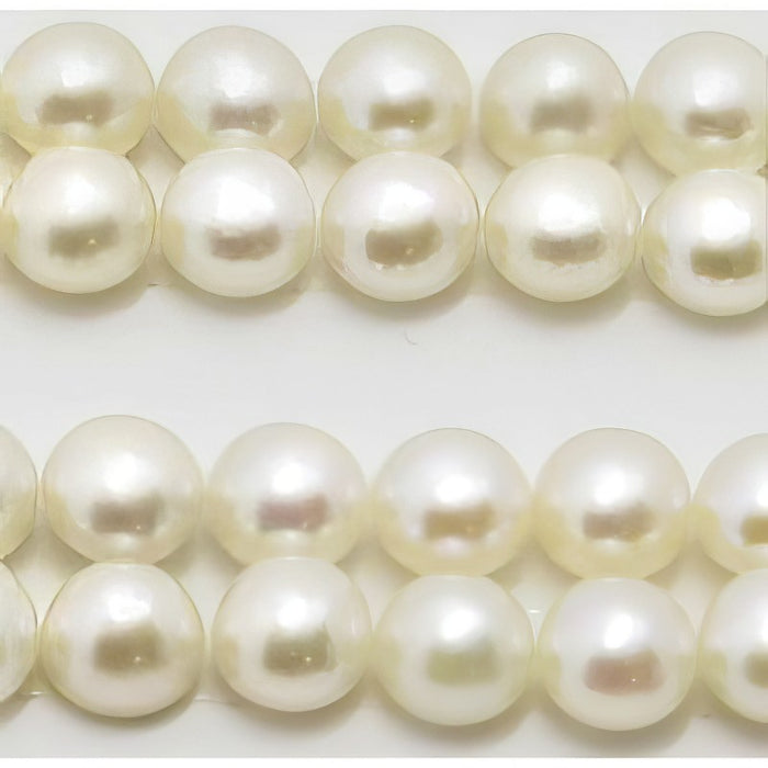 Süsswasserperlen weiss button 4.5-5mm peg 1 Paar
