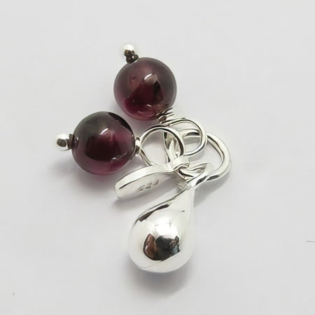 Anhänger Charm mit Granat L 14mm Silber 925 1 Stk.
