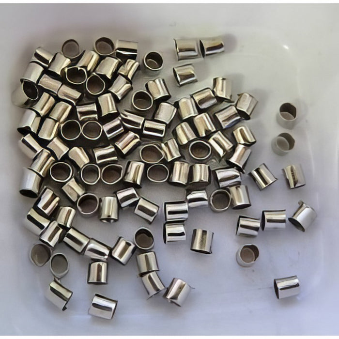 LE Quetschperlen platinf. Röhli 3x2.5mm 100 Stück
