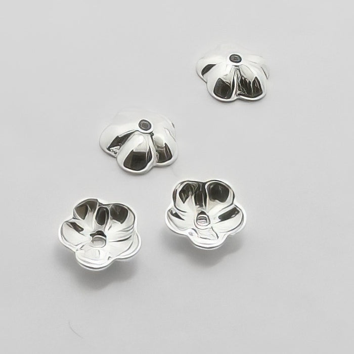 Perlenkappe einfache Blümchen mini 4mm 925 10 Stück