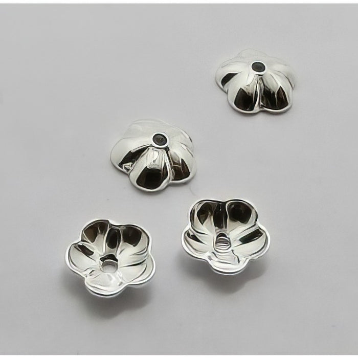 Perlenkappe einfache Blümchen 5.5mm 925 10 Stück