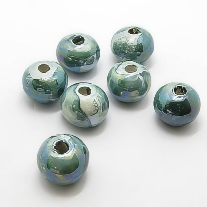 Keramikperle grün 16mm 1 Stück