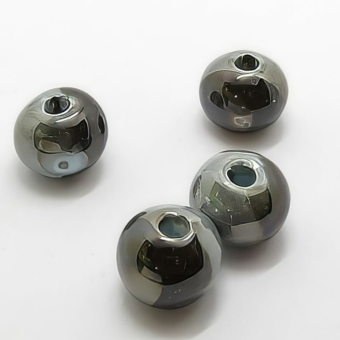 Keramikperle schwarz grau 16mm 1 Stück
