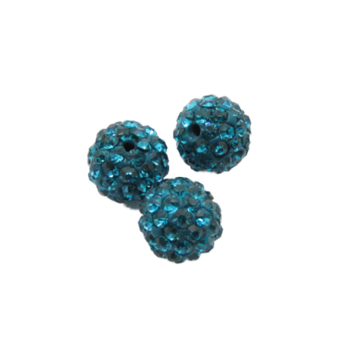 Perle Polymer mit Strass petrol 8mm