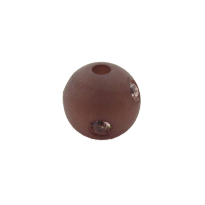 Polarisperle Spezial mit Swarovski Steinchen 8mm antik rot 1 Stück