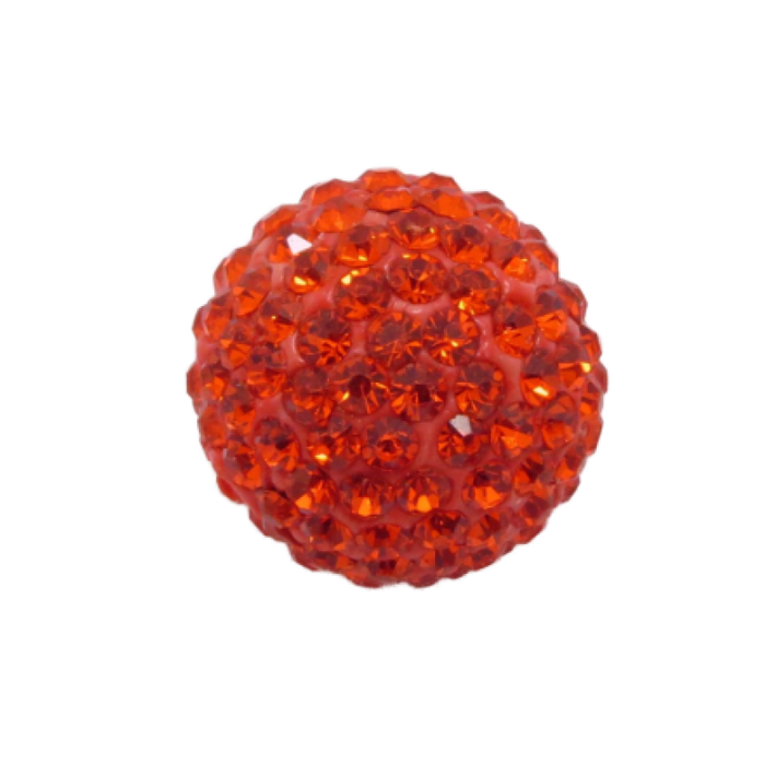 Perle Polymer mit Strass orangerot 16mm
