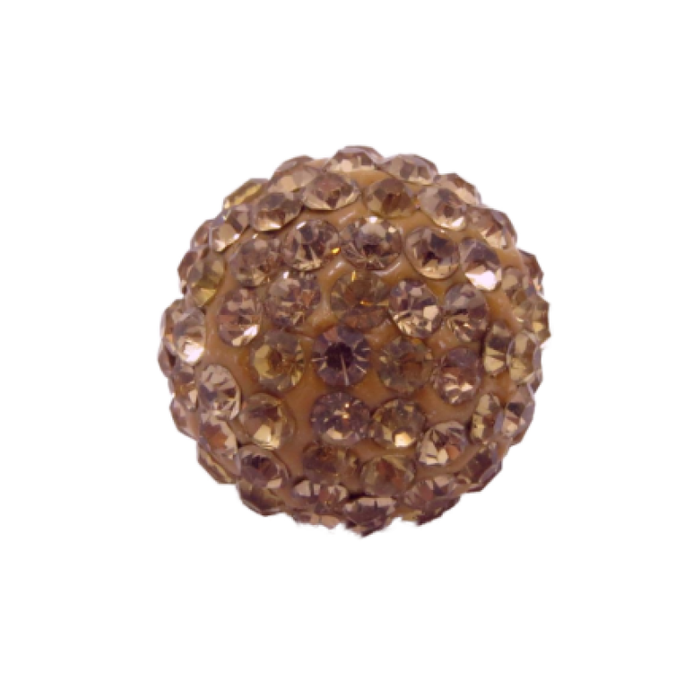 Perle Polymer mit Strass Zimt 16mm