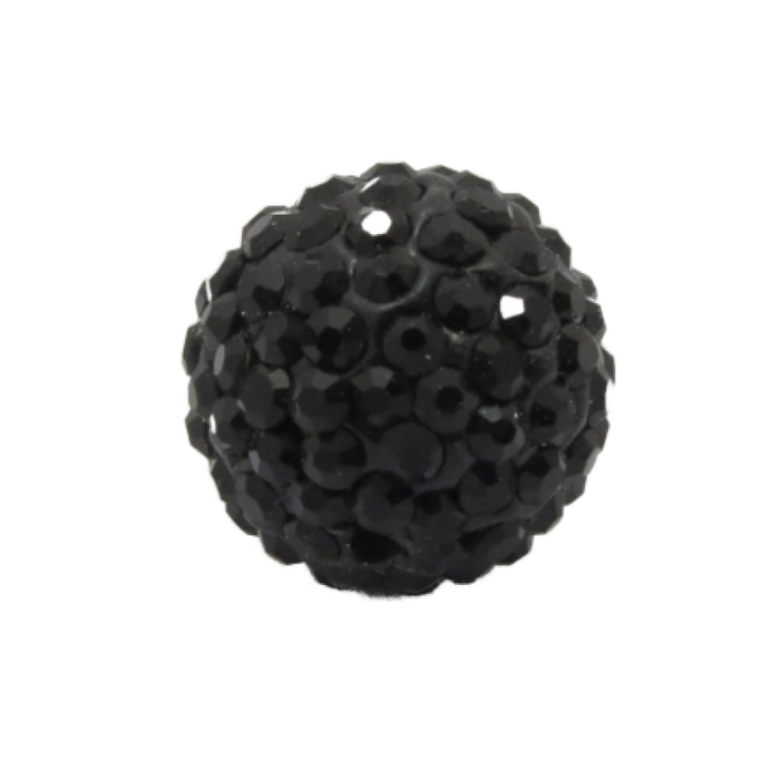 Perle Polymer mit Strass schwarz 16mm