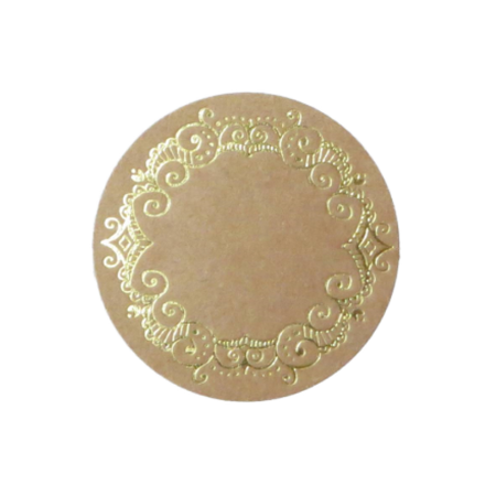 Label Klebeetiketten gold Ranken rund 1 Bogen