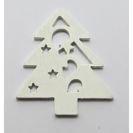 Streuteil Holz Tannenbaum weiss 1 Stk.