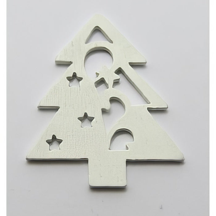 Streuteil Holz Tannenbaum weiss 1 Stk.