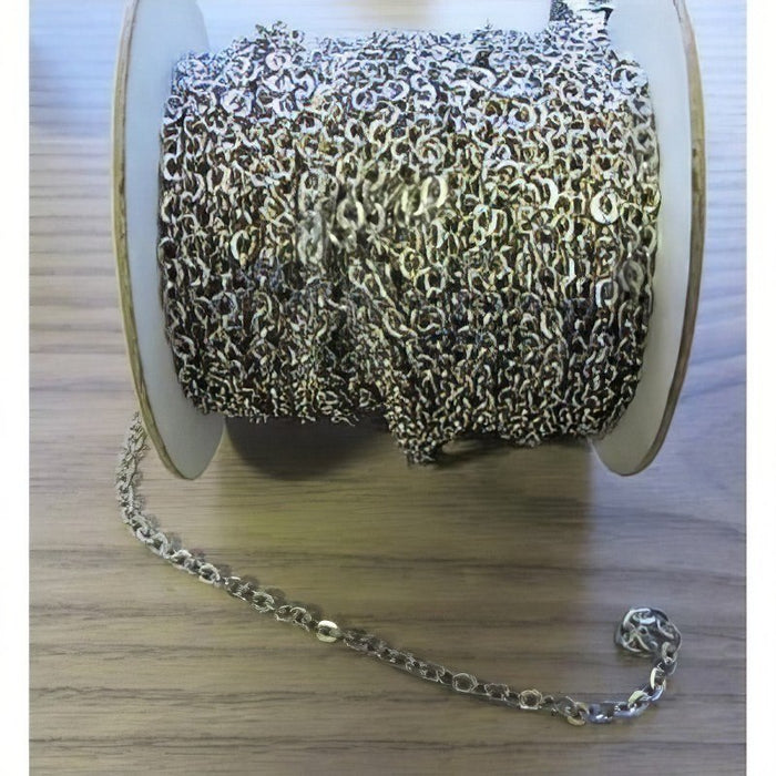Kette Glieder flach platinfarben gr.4x3.5mm 1m