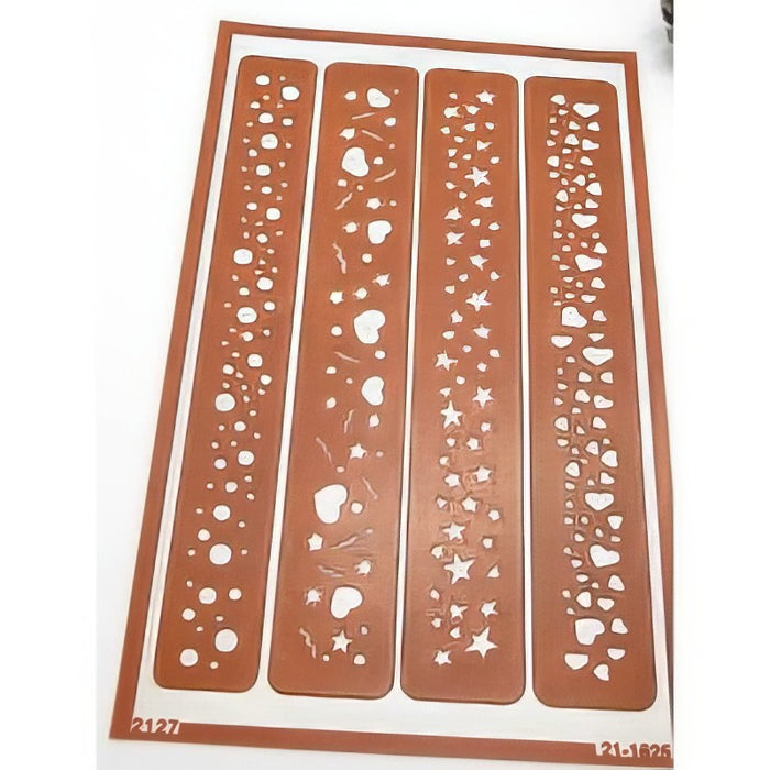 Selbst haftende Motiv Schablone Borte glitzer 1 Bogen