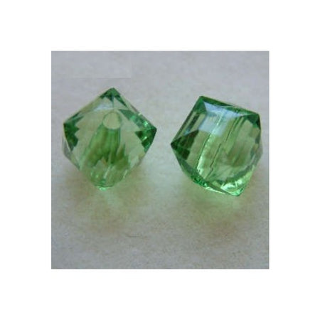 Acryl Perle gross Würfel 17x15 mm Facetiert Grün 1 Stück