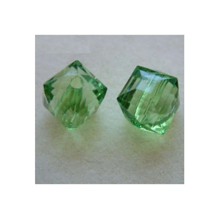 Acryl Perle gross Würfel 17x15 mm Facetiert Grün 1 Stück