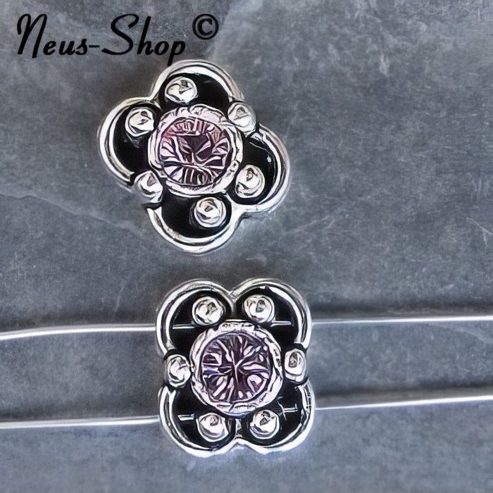 Abstandhalter Blume Swarovski lila 11x10mm 10Stück
