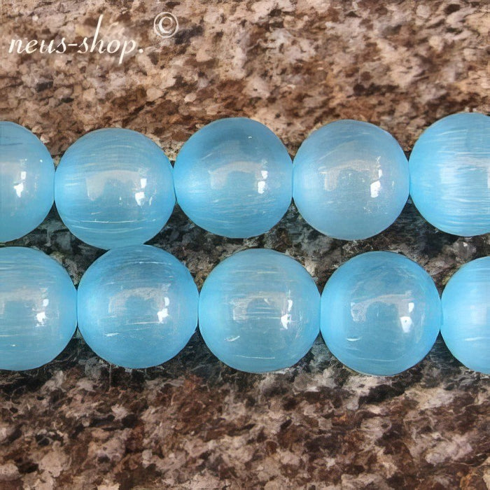Cat's eye 10mm türkis 20 Stück