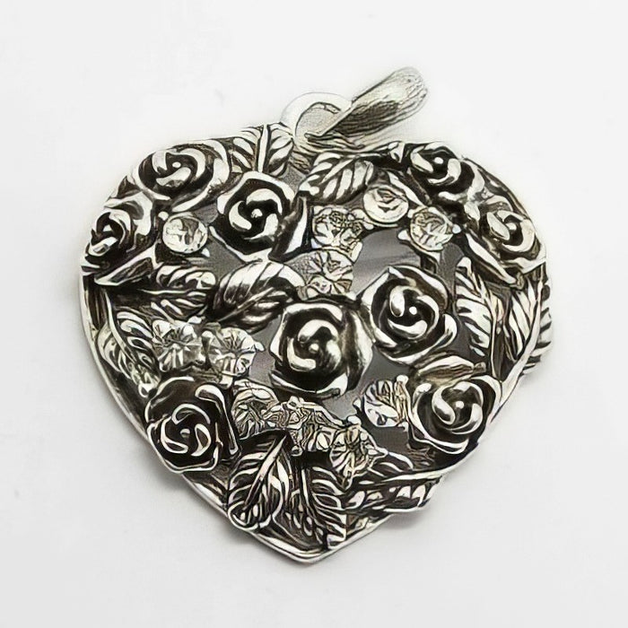 Herz Roses Pl.farben gewölbt mit Strasssteinchen 3D 35x34x7mm 1 Stück