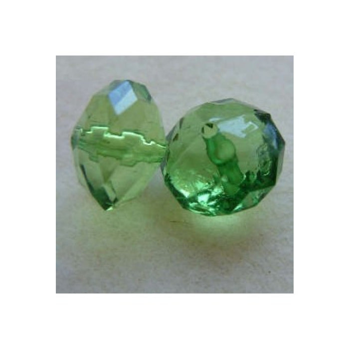 Acryl Perle gross rondelle 14x18 mm facettiert grün 1 Stück