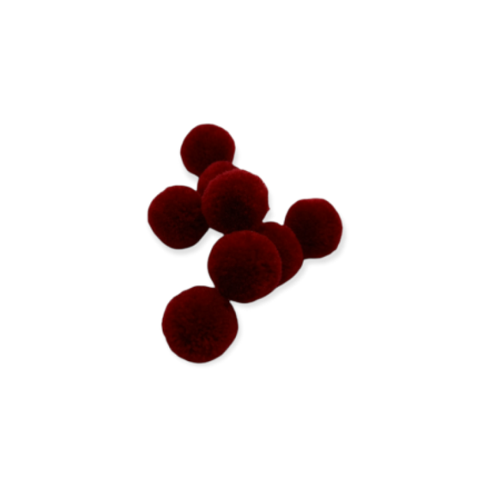 Pompon aus Polyester rot 2cm 10 Stück