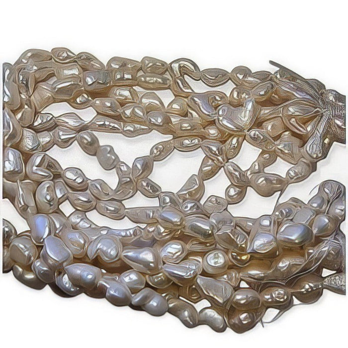 LE Süsswasserperle cremeweiss 11x11-9x19mm 1 Strang