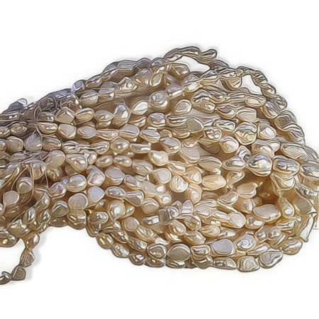 Süsswasserperle Reis cremeweiss 7x9-8x11mm 1 Strang
