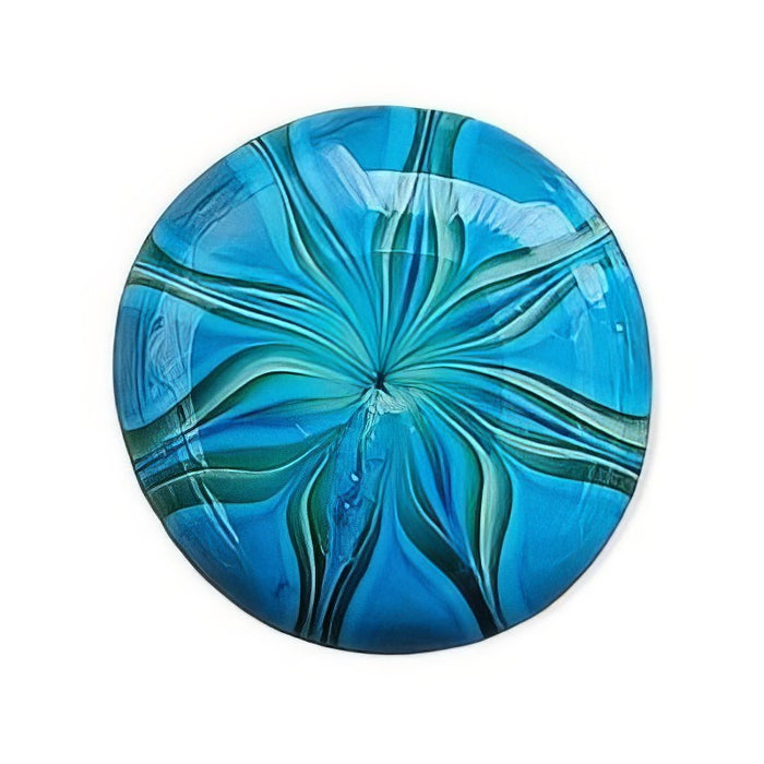 Ringtop Glasperle 20mm Blume Türkis  Swissmade