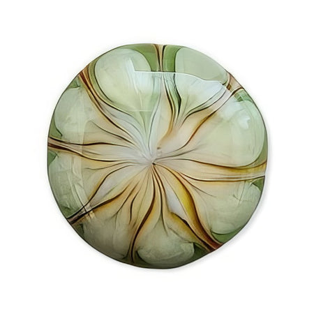 Ringtop Glasperle 22mm Blume grün/orange Swissmade