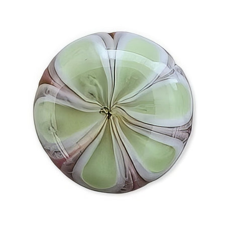 Ringtop Glasperle 18mm Blume grün/lila Swissmade