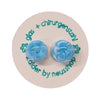 Ohrstecker Chirurgenstahl Aqua Blümchen Swissmade – Bild 2