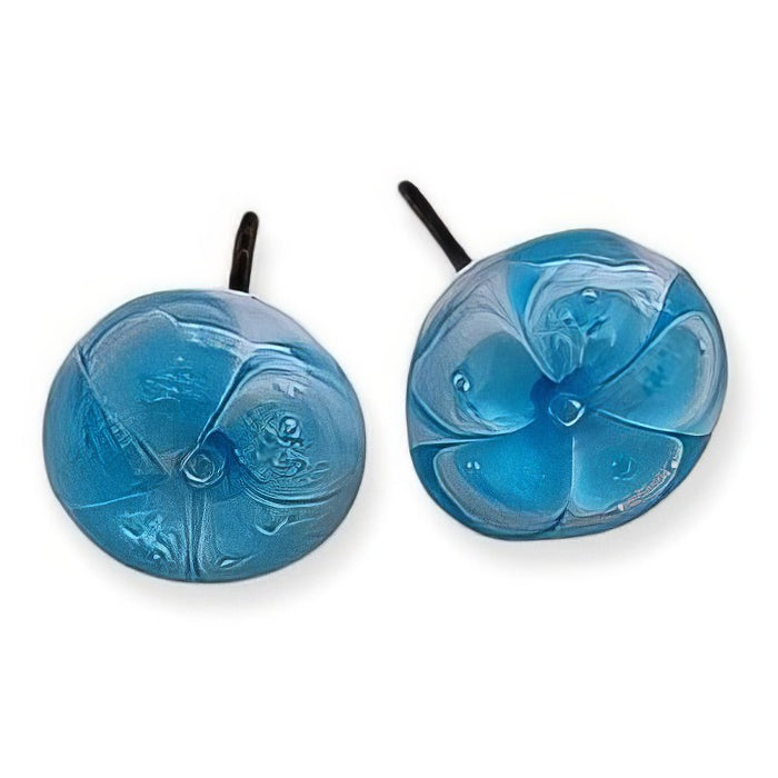 Ohrstecker Chirurgenstahl Aqua Blümchen Swissmade