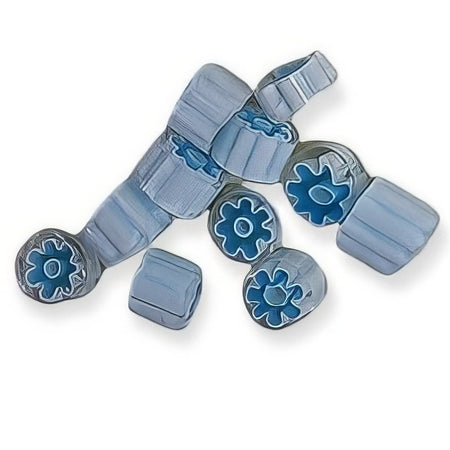 Millefiori Scheiben Murrinis Transp. Aqua  3-4mm ca . 15stk.