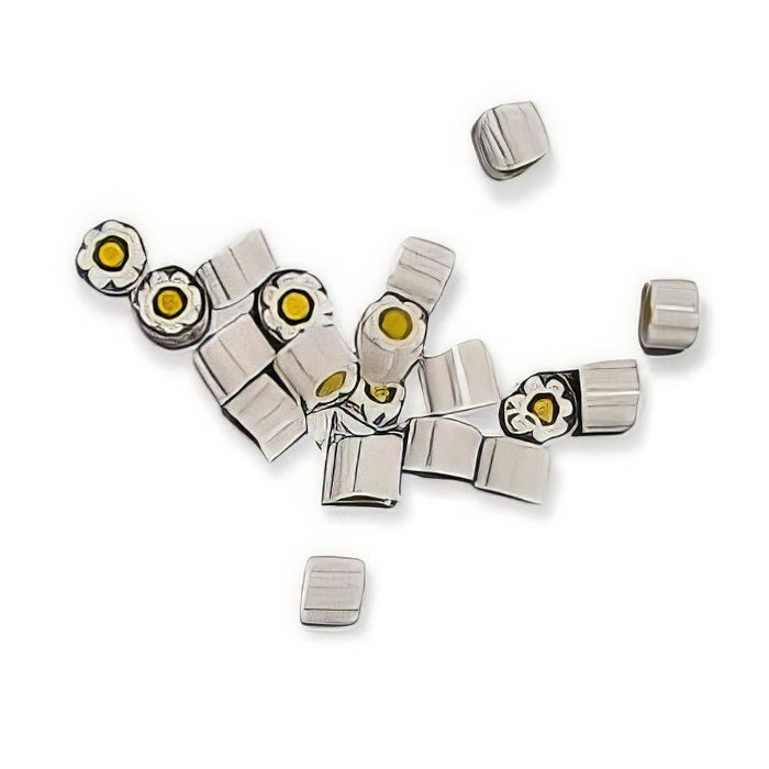 Millefiori Scheiben Murrinis  weiss gelb 3-4mm ca . 15stk.