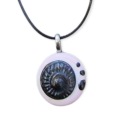 Kette mit Anhänger aus Glas Amonit 22mm handgemacht