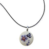 Kette mit Anhänger aus Glas vintage matt 22mm handgemacht – Bild 2
