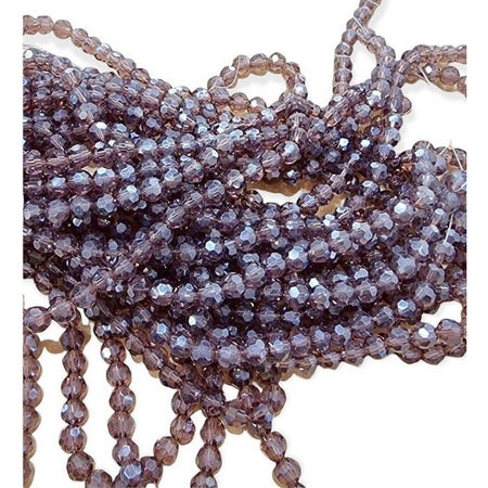 Glas rund Facettiert Amethyst AB 4mm ca. 90stk.