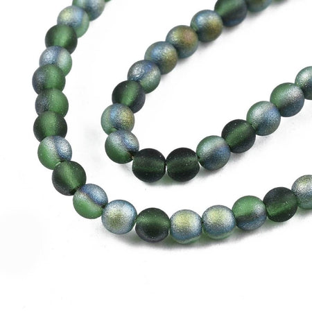 Glas rund grün schimmer AB 3mm ca. 100stk. – Bild 2