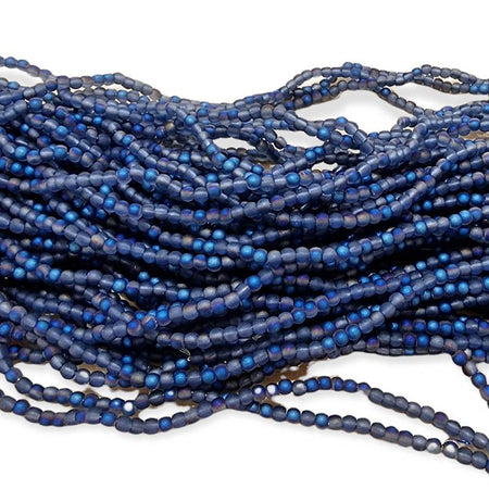 Glas rund blau schimmer AB 3mm ca. 100stk.