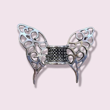 Flügelperle Metall platinfarbenen 45x36mm 1 Stück