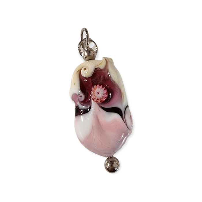 Anhänger Farbwelten Murano Glas Perle Creme / Rosa